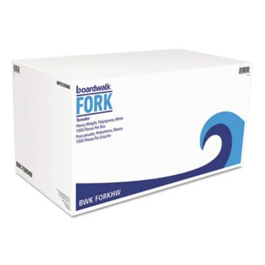 Boardwalk BWKFORKHW Heavyweight Polystyrene Cutlery, Fork, White, 1000/carton