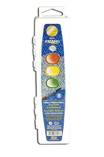 Dixon Prang Semi-moist Washable Glitter Watercolor - 0.11 Fl Oz - 8/set - Assorted (80515)