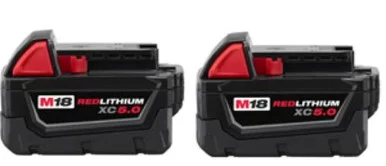 Milwaukee Electric Tools 48-11-1852 Milwaukee 2-pack Of M18 Redlithium Xc5 Extended Capacity Battery