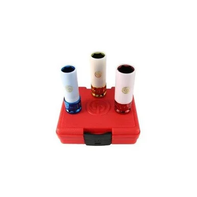 Chicago Pneumatic SS413WP 3 Piece 1/2" Drive Metric Thin Wall Wheel And Nut Protector Impact Socket Set