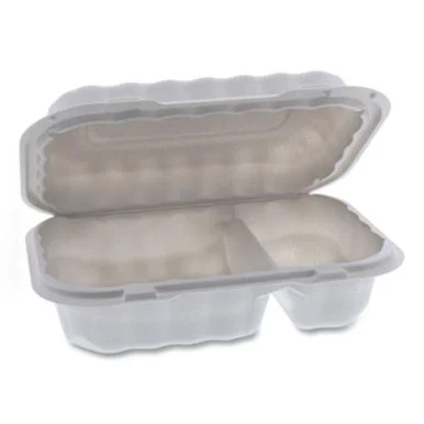 Pactive YCN809620000 Earthchoice Smartlock Microwavable Hinged Lid Containers, 2-compartment, 9 X 6 X 3, White, 270/carton