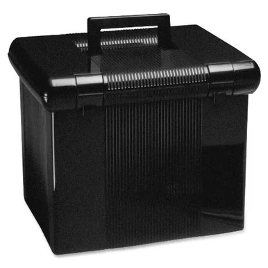 Pendaflex Portable File Box - 11" Height X 14" Width X 11.1" Depth External Dimensions - Plastic - Black - File (ESS41742)