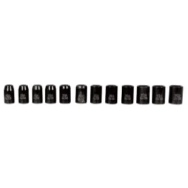 K Tool International KTI-38100 12 Piece Metric Thin Wall Impact Socket Set 1/2" Drive - Short