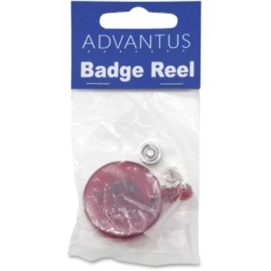 Advantus Translucent Retractable Id Card Reels - Nylon, Metal - 12 / Pack - Translucent Red (avt-75471)
