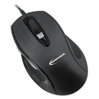 Innovera IVR61014 Full-size Wired Optical Mouse, Usb, Black