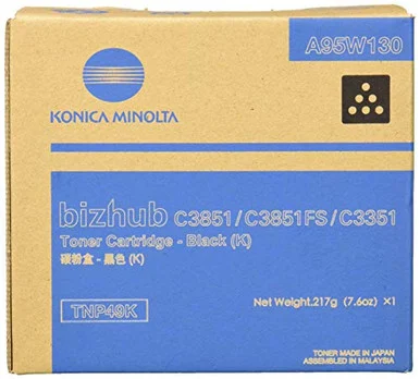 Konica Minolta TNP49K Original Standard Yield Laser Toner Cartridge - Single Pack - Black Pack (a95w130)