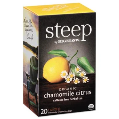 Bigelow Tea 17707 Steep Tea, Chamomile Citrus Herbal, 1 Oz Tea Bag, 20/box