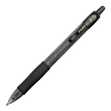 Pilot G2 Bold Point Retractable Gel Pen - Bold Pen Point Type - 1 Mm Pen Point Size - Black Ink - Clear Barrel - 12 / Dozen (PIL31256)