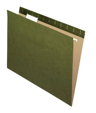 Pendaflex Essentials Standard Green Hanging Folders - Letter - 8.50" X 11" - 1/5 Tab Cut - Standard Green - 25 / Box (ESS81602)
