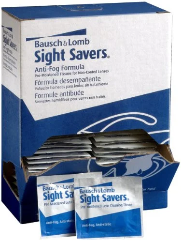 Bausch & Lomb Pre-moistened Cleaning Tissues - Pre-moistened, Anti-fog, Anti-static, Scratch Resistant - 100 / Box - White (8576)