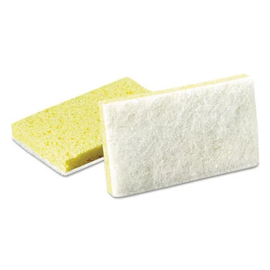 3m 50048011082511 Light-duty Scrubbing Sponge, #63, 3.5 X 5.63, Yellow/white, 20/carton