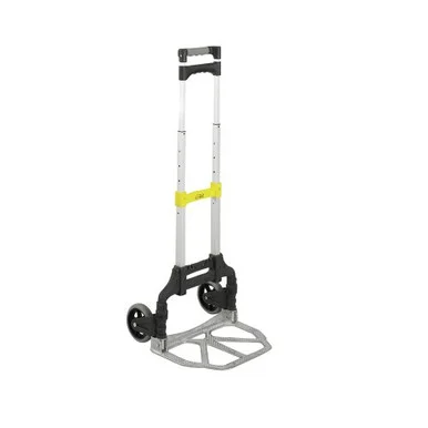 Safco Stow-away Hand Truck - Telescopic Handle - 110 Lb Capacity - 4 X 5" Caster - Aluminum - 16.3" X 25" X 39.5" - Black (SAF4049)