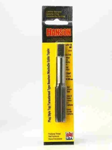 Irwin Industrial 8154 High Carbon Steel Machine Screw Fractional Plug Tap 5/8"-18 Nf