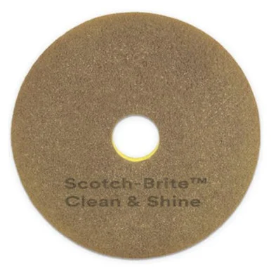 3m 09541 Clean And Shine Pad, 20" Diameter, Yellow/gold, 5/carton