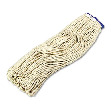 Boardwalk BWK724CCT Cut-end Lie-flat Wet Mop Head, Cotton, 24oz, White, 12/carton