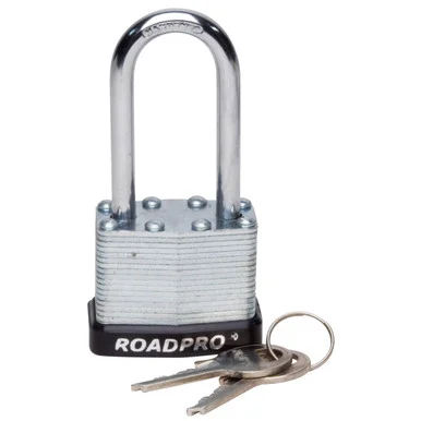Roadpro RPLS-40L Padlock 1.50 .in Lam Steel Long Shackle