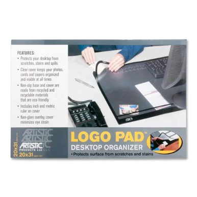 Artistic Logo Pad 41200 Desktop Organizer - 31" Width X 20" Depth - Rubber, Plastic - Black (AOP41200)