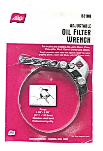 Lisle 53100 Adjustable Oil Filter Wrench 4-3/8 To 5-5/8"