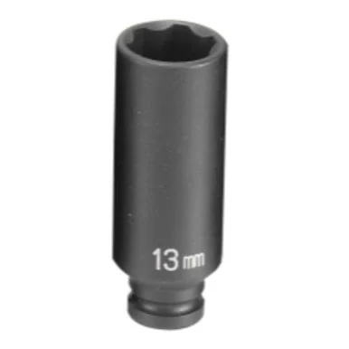 Grey Pneumatic 913MDS 1/4" Drive 6 Point Metric Deep Impact Socket 13mm