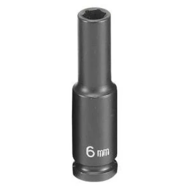 Grey Pneumatic 906MDS 1/4" Drive 6 Point Metric Deep Impact Socket 6mm