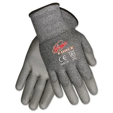 CREWS, INC. N9677L Ninja Force Polyurethane Coated Gloves, Large, Gray - MCR Safety