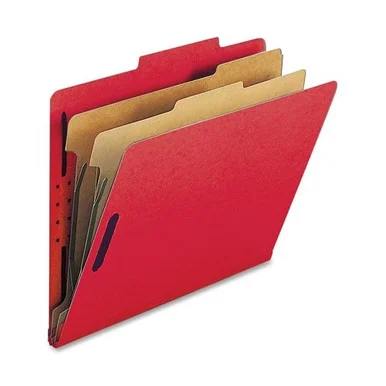 Sparco Classification Folder - Letter - 8.50" X 11" - 2 Dividers - Red - 10 / Box (SP17206)