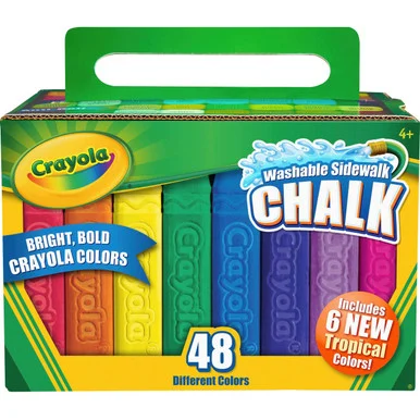 Crayola Washable Bright Sidewalk Chalk Sticks - 4" X 0.88" Chalk Size - Assorted Chalk - 48 / Carton (512048)