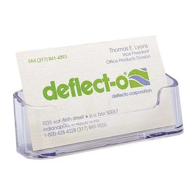 Deflect-o Desktop Business Card Holder - Plastic - 2 / Pack - Clear (DEF70501)