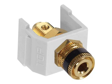 Hubbell SFSPGBKW Av Connector Speaker Post Gold Black Ring White - Hubbell Incorporated