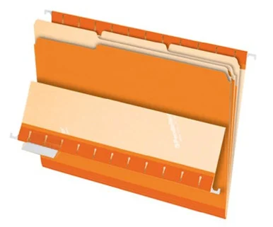 Pendaflex Interior File Folder - Legal - 8.50" X 14" - 1/3 Tab Cut - Orange - 100 / Box (435013ORA)