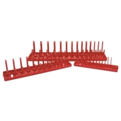 K Tool International KTI72470 3-piece Sae Fractional Socket Holder Set, Red