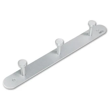 Safco Nail Head Coat Hook - 3 Hook - 13.61 Kg Capacity - 1" Size - Aluminum - Silver (SAF4201)