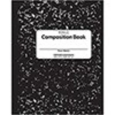 Pacon Marble Hard Cover Wide Rule Composition Book - 100 Sheets - 200 Pages - Printed - Wide Ruled - White Paper - Black Marble Cover - 1each (mmk37101)