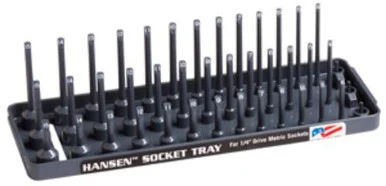Hansen Global 14023 1/4" Gray Metric 3 Row Deep Semi-deep & Regular Socket