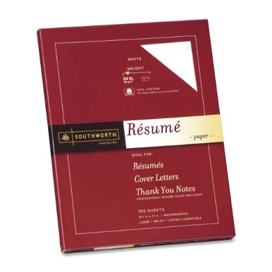 Southworth Copy & Multipurpose Paper - For Laser Print - Letter - 8.50" X 11" - 24 Lb - Recycled - Wove - 100 / Box - White (R14CF)