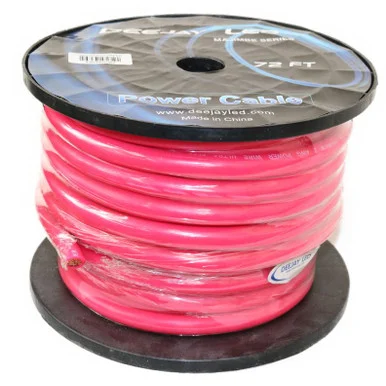 Deejay LED TBH272PINKCOPPER 2 Gauge 72 Ft 100% Copper Power Cable Used For Vehicular Audio Amplifiers Pink
