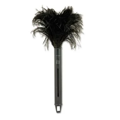 Boardwalk 914FD Retractable Feather Duster, Black Plastic Handle Extends 9" To 14"
