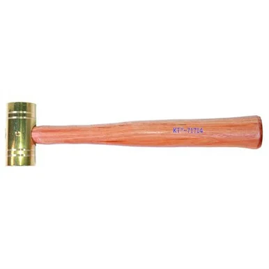 K Tool International KTI-71714 16 Oz. Brass Hammer With Wooden Hickory Handle