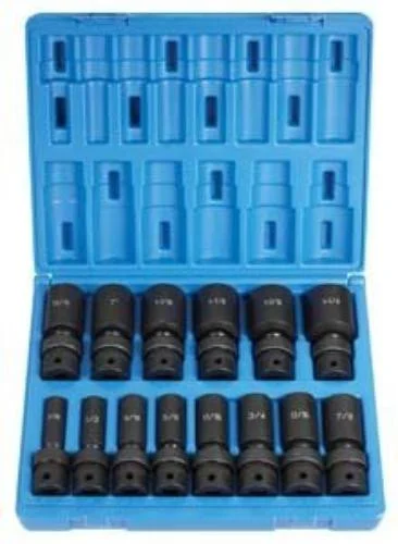 Grey Pneumatic 1314UD 14 Piece 1/2" Drive 6 Point Deep Fractional Universal Impact Socket Set