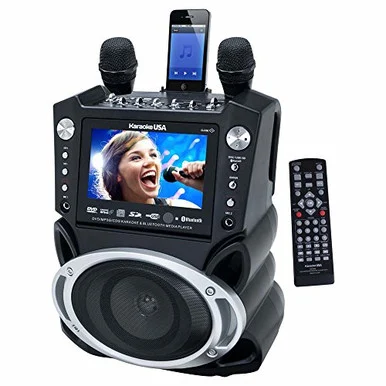 JS Karaoke GF830 Karaoke Player DVD CD MP3 with 7" Screen - Black