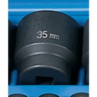 Grey Pneumatic 2035M 1/2" Drive Standard Metric Impact Socket - 35mm