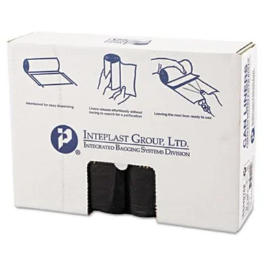 Integrated Bagging Systems IBSS334016K High-density Interleaved Commercial Can Liners, 33 Gal, 16 Microns, 33" X 40", Black, 250/carton