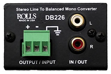 Rolls DB226 Stereo Line To Balanced Mono Converter - Rolls Corporation