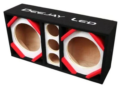 Deejay LED D10T3WHITE Two 10-in Woofers Plus Three Tweeters White Empty Chuchera Speaker Enclosure