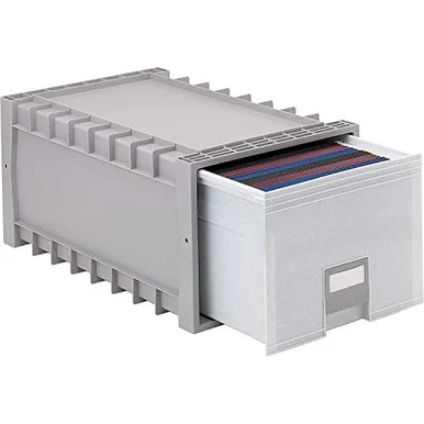 Storex 61101U01C Archive Storage Drawers, Letter Files, 15.25" X 24" X 11.5", Gray