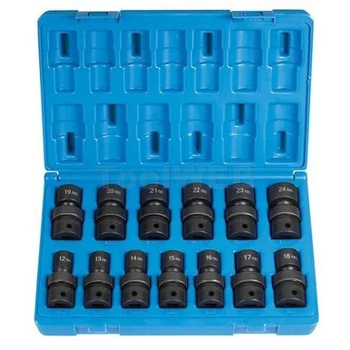 Grey Pneumatic 1713UM 13 Piece 1/2" Drive 12 Point Metric Universal Impact Socket Set