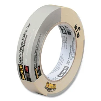 3m 2020-1A-BK Commercial-grade Masking Tape For Production Painting, 0.94" X 60 Yds, Natural, 1/roll