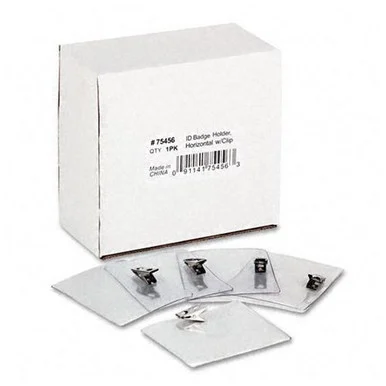 Advantus 75456 Id Badge Holder With Clip - 4"3" - Vinyl - 50 / Pack - Clear