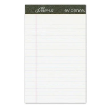Ampad Perforated Pad - 50 Sheet - 15 Lb - Jr. Legal Ruled - Jr.legal 5" X 8" - 12 / Dozen - White Paper (20304)