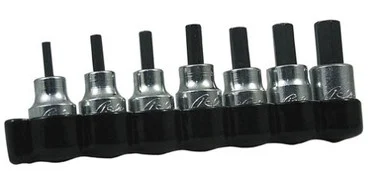 Lisle 13600 Socket Hex Bit Set 3/8in. Dr 7pc Sae 1/8 To 3/8in